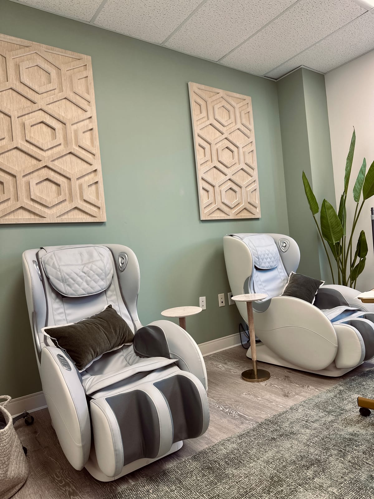 Somerville Ethos wellness center with massage chairs
